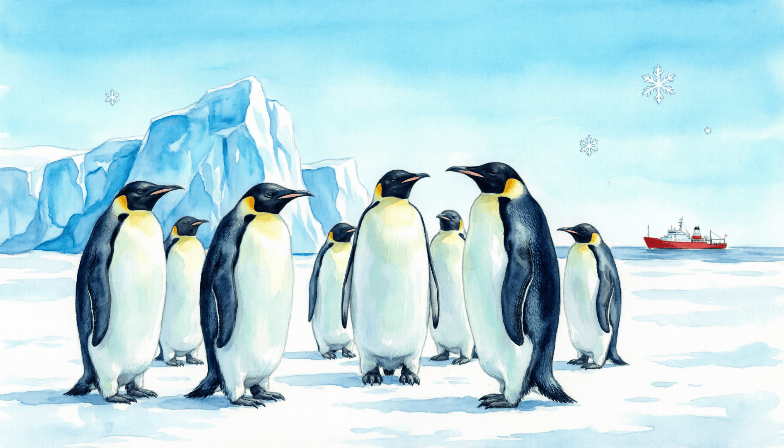 Penguins on ice