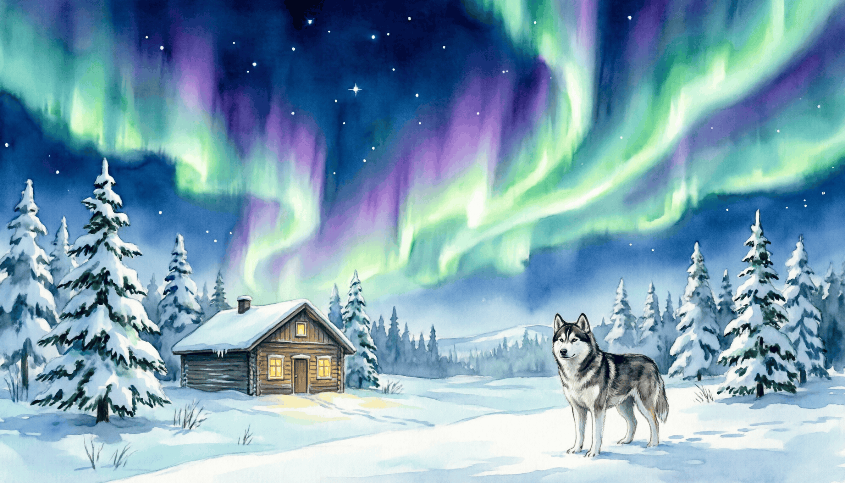 Northern lights over Murmansk
